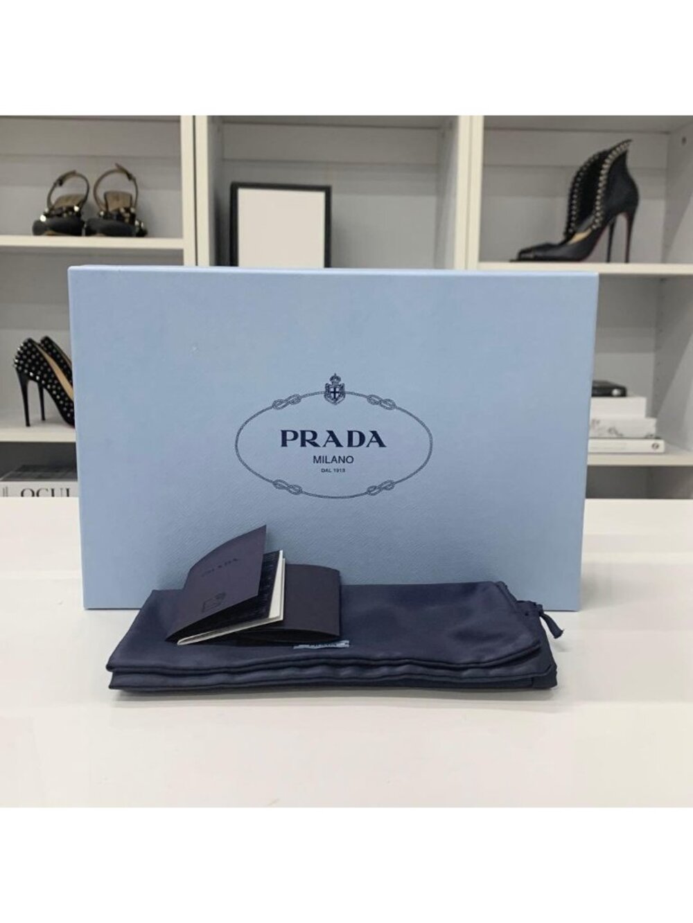 Prada Logo Padded Nappa Leather Velcro Sandals Black - Picture 10 of 10